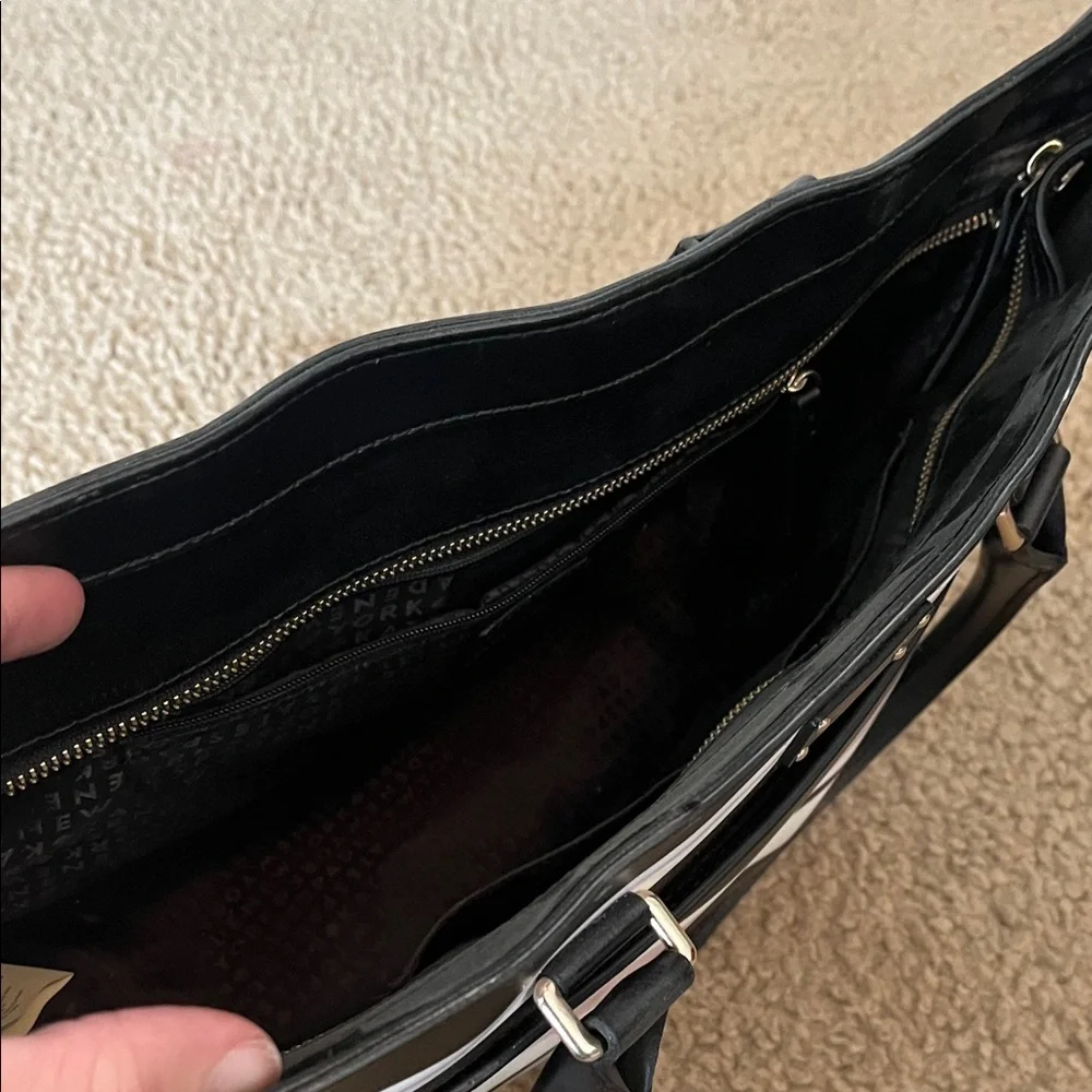Kate Spade Black and Pink Striped Tote - Picture 3 of 3